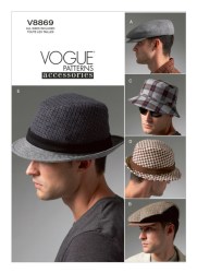 8869 VOGUE  MR. 5 LINED FEDORAS, POORBOY LINED HATS PATTERN SM-XL